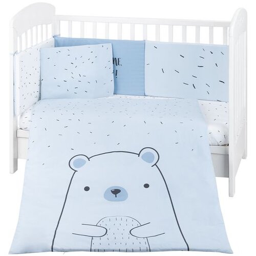 Kikka Boo posteljina sa ogradicom 6 pcs 60/120 Bear with Me blue ( KKB60115 ) Cene