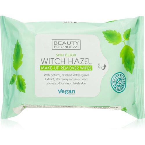 Beauty Formulas Witch Hazel čistilni robčki za odstranjevanje ličil 25 kos Slike