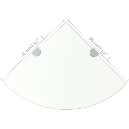  Kutna polica s kromiranim nosačima staklena prozirna 35 x 35 cm Slike