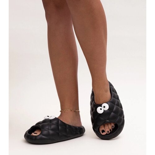 D/CEO Black slippers with fur insulated Valle Cene
