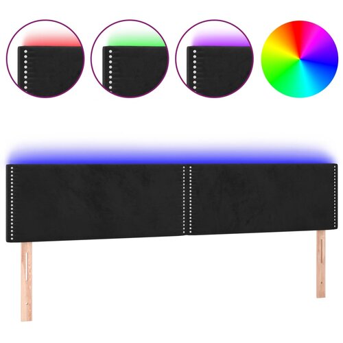 Maison Chic led posteljno vzglavje - vzglavna omarica - nočna omarica črno 200x5x78/88 cm žamet, (21710984) Cene