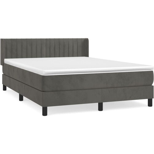 vidaXL Box spring posteljni z vzmetnico temno siv 140x190 cm žamet, (20900239) Cene