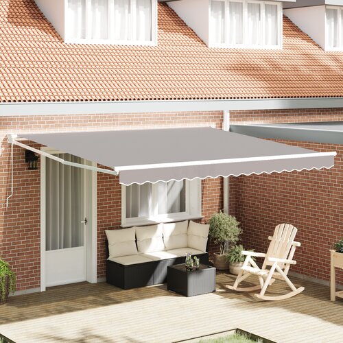 vidaXL Manual Retractable Awning Light Grey 400x300 cm, Awning Replacement Fabric for 4x3 m Frame Light Grey Cijene