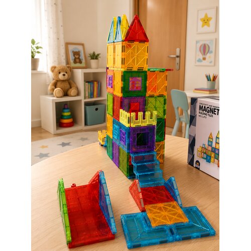 Classic World Magnetni konsturktor Build &amp;amp; Drive 116 delova ST0734753B Magnetne kocke Slike