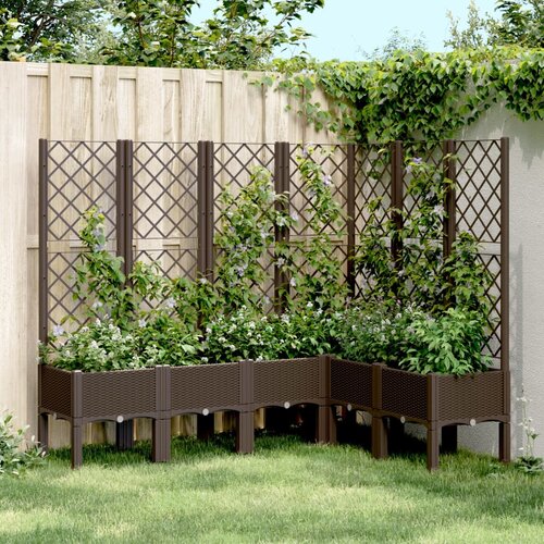 vidaXL Vrtna sadilica s rešetkom smeđa 160 x 120 x 142 cm PP Cijene