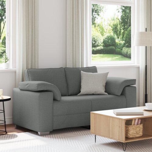 vidaXL Ljubezenska sedežna garnitura Temno siva 120 cm Tkanina Cene