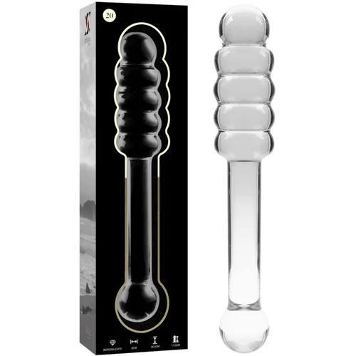 Ibiza Nebula Model 20 Dildo Borosilicate Glass 20.5x3cm Clear