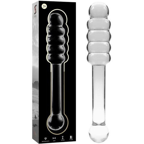 Ibiza Nebula Model 20 Dildo Borosilicate Glass 20.5x3cm Clear Slike