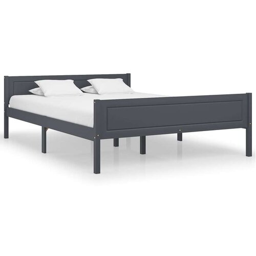  Za krevet od masivne borovine sivi 160 x 200 cm Slike