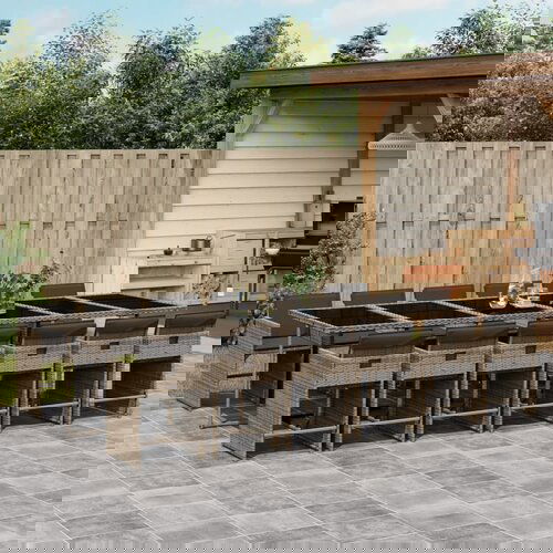 vidaXL 13-dijelni vrtni blagovaonski set s jastucima poliratan sivi Cijene