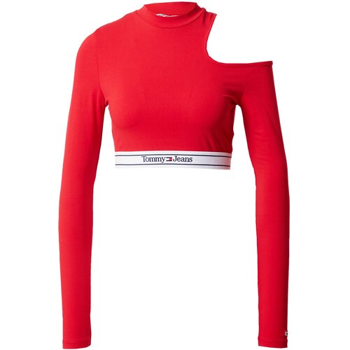 Tommy Jeans Majica mornarska / rdeča / bela Slike