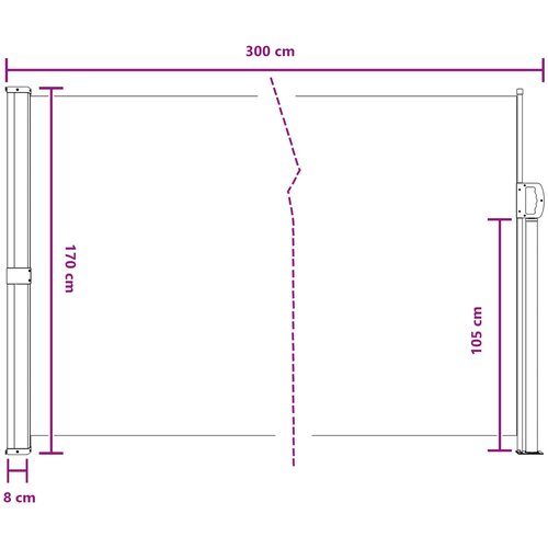  Retraktabilna bočna tende Smeđa 300 x 170 cm Poliester Slike
