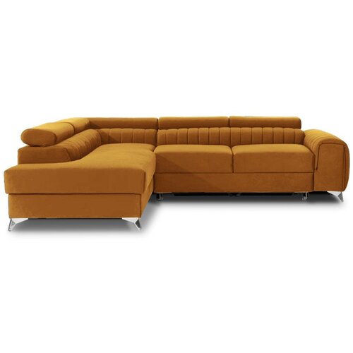 ELTAP Žuta baršunasti sklopiva/s prostorom za odlaganje kutna garnitura (s lijevim kutom/u obliku slova L) Laurence – Cijene