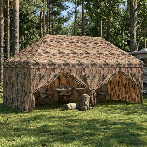 POP-UP Paviljon s 4 Zidova 3 x 6 m &Scaron;umski kamuflažni Cijene