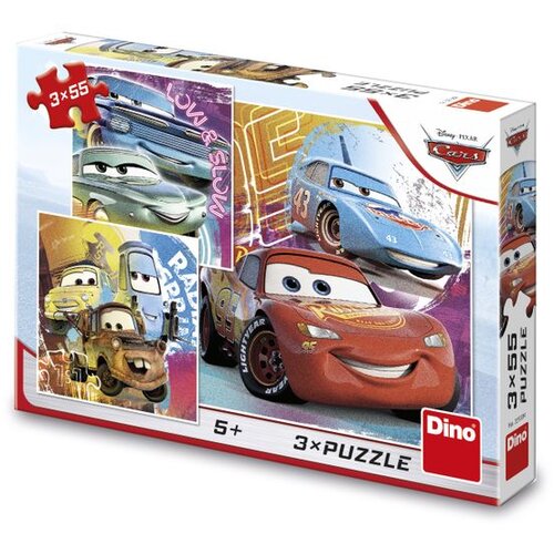 Dino Cars drugari puzzle set 3x55 delova Cene