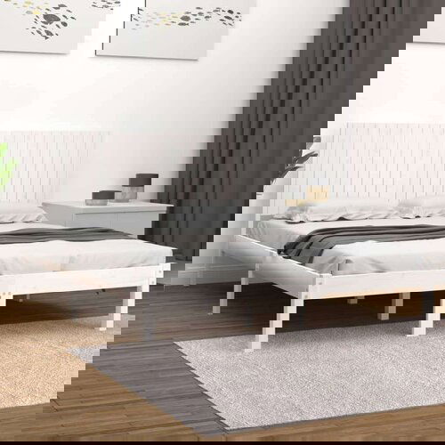  posteljni okvir bel iz trdne borovine 200x200 cm, (20685082) Cene