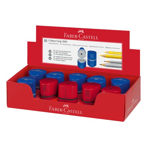 Rezač za grafitne olovke FABER CASTELL za grafitnu olovku Grip Trio Box 183801 (Crveni/Plavi) Crvena/Plava 10 kom Cene