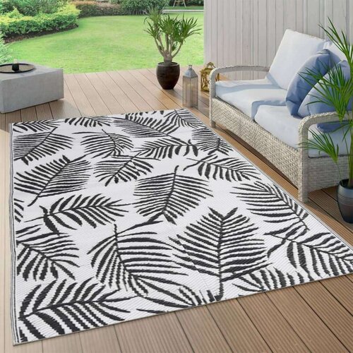 Vanjski tepih crni 140 x 200 cm PP Slike