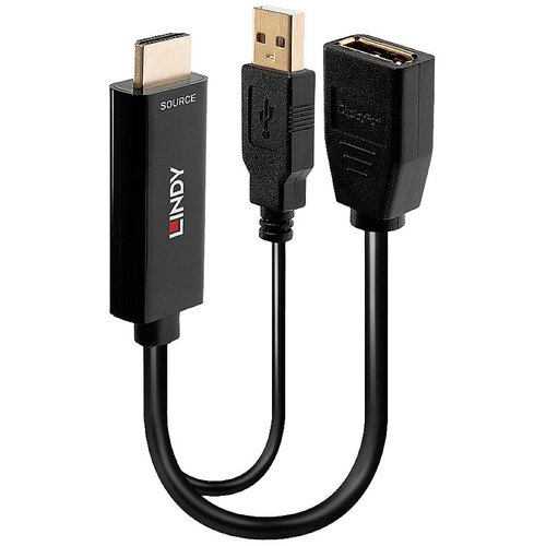 Lindy 38289 HDMI / USB / DisplayPort pretvornik [2x mo&scaron;ki konektor HDMI\, USB-A - 1x ženski konektor DisplayPort] črna 0.18 m, (20428707) Cene