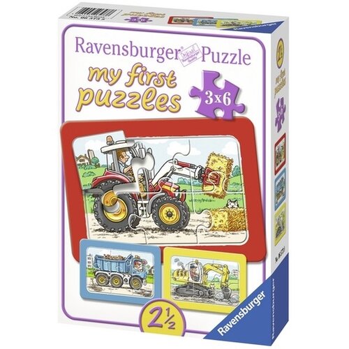 Ravensburger puzzle (slagalice) - Moje prve puzzle, 3 u 1, ma&amp;scaron;ine RA06573 Slike