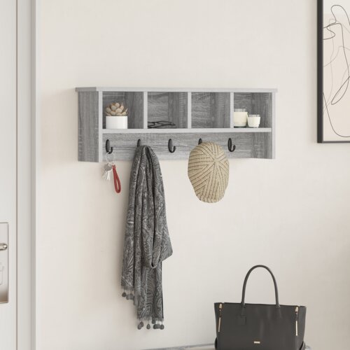vidaXL Nadwyčajna obešalnik za plašče Siva sonoma 75 x 16 x 26 cm Cene