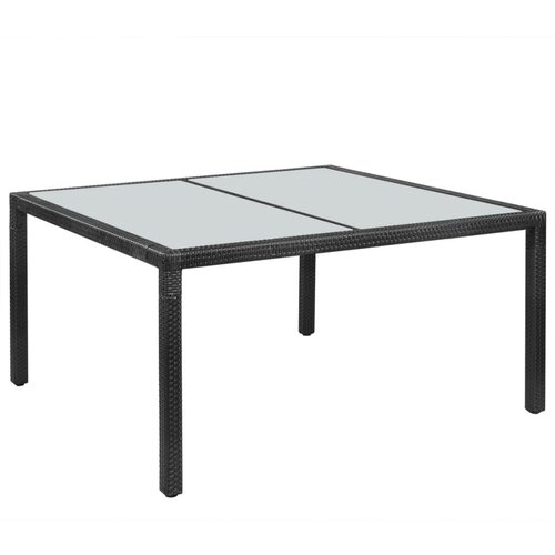 vidaXL Vrtna miza črna 150x90x75 cm poli ratan, (20827745) Cene