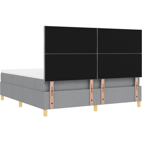  Krevet s opruga kutije Svjetlosiva 200 x 180 cm tkanina Slike