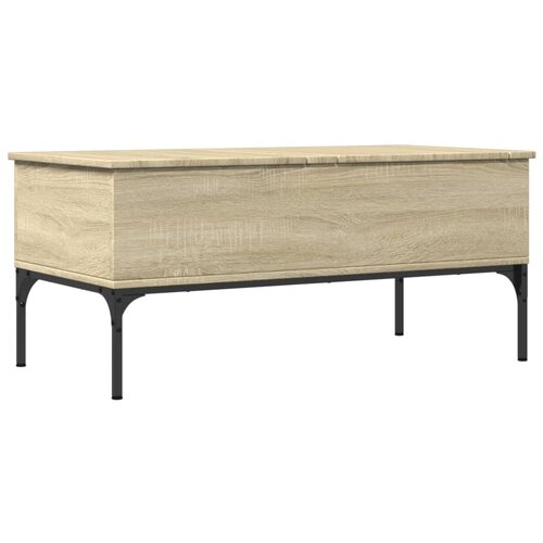 Maison Chic Klubska mizica - kavna mizica - Nizka mizica sonoma hrast 100x50x45 cm inženir. les in kovina, (21752683) Slike