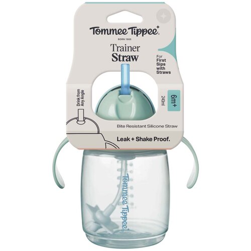 Tommee_Tippee nastavek za lonček lonček s slamico in ročaji, 6m+, 240ml mint Cene