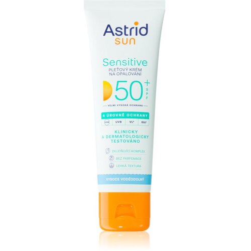 Astrid Sun Sensitive krema za obraz za sončenje SPF 50+ vodoodporen 50 ml Cene