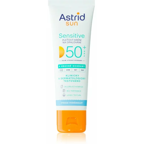 Astrid Sun Sensitive krema za obraz za sončenje SPF 50+ vodoodporen 50 ml