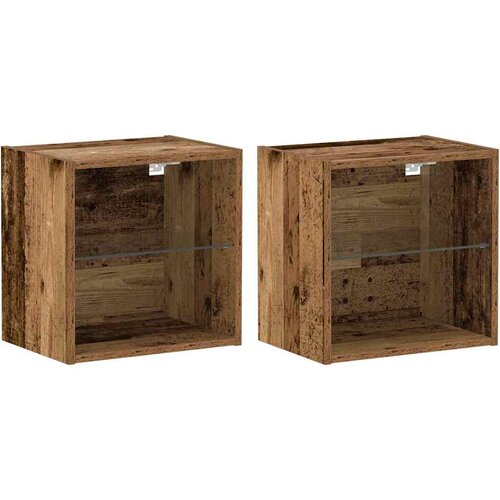  Floating Shelf with LED Light 2 pcs Smeđa 40 x 28,5 x 40 cm Cijene