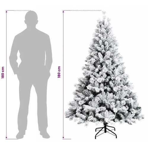  Umjetno božićno drvce s nogom 180 cm 300 LED lampica - Bijela 180 cm s LED svjetlima Slike