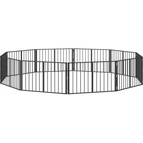  Vrata za pse 10 pcs Crna 100 x 60 cm Cinkani čelik Slike