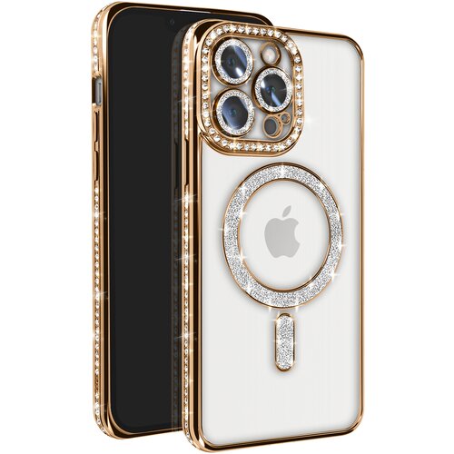 Avizar Diamantno ohi&scaron;je za iPhone 13 Pro MagSafe Obris Strass, Zlata, (5000015706) Cene