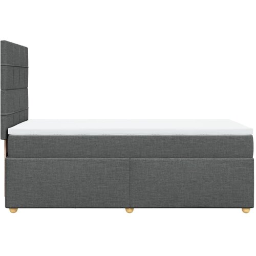  Krevet s oprugama i madracem tamnosivi 90x200 cm od tkanine Slike