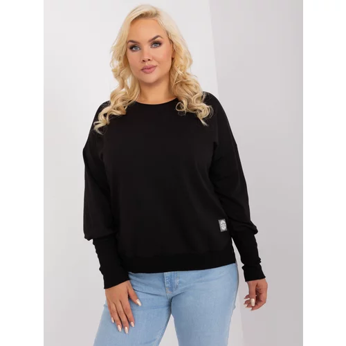 Fashion Hunters Black oversized blouse with cuffs on the sleeves
