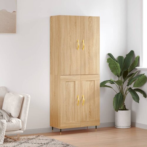 vidaXL Visoka komoda sonoma hrast 69,5x34x180 cm inženirski les Cene