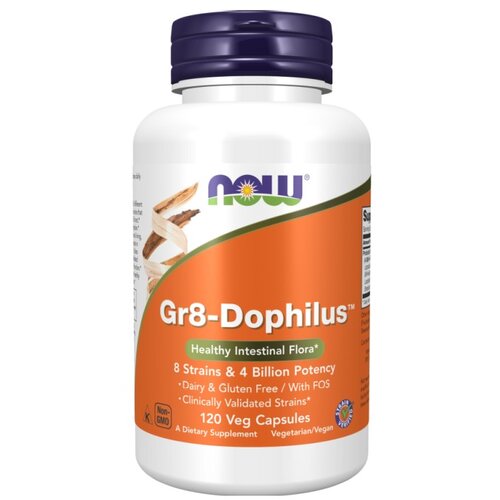 Now Foods Gr8-Dophilus za uravnoteženo črevesno floro NOW (60 kapsul) Slike