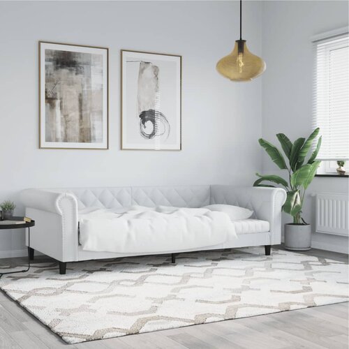  Dnevni krevet bijeli 80 x 200 cm od umjetne kože Cijene
