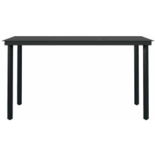  5-dijelni vrtni blagovaonski set s jastucima poliratan i staklo Siva 140 x 70 x 74 cm Slike