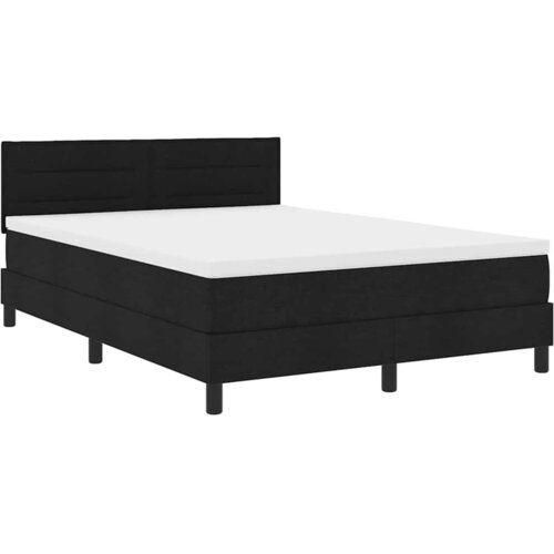 vidaXL Postelja boxspring z vzmetnico Črna 140 x 200 cm blago, (5000125888) Cene