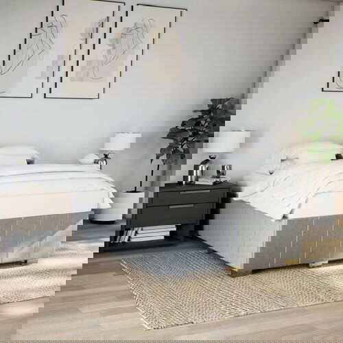 VidaXL Okvir za krevet bez madraca svjetlosivi 140x200 cm od tkanine Slike