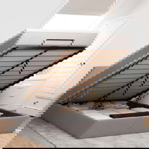 vidaXL Otomanski posteljni okvir z vzmetnico taupe 120x200 cm blago Cene