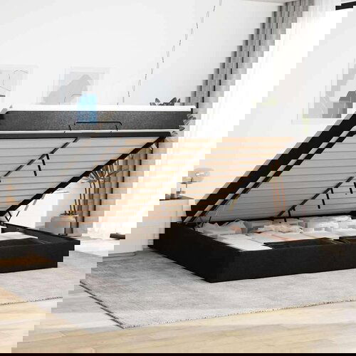 vidaXL Otomanski krevet s madracem crni 180x200cm od tkanine Cijene