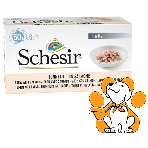 Schesir multipack Tuna With Salmon 6x50g, Vlažna Hrana Sa Tunjevinom i Lososom Cene