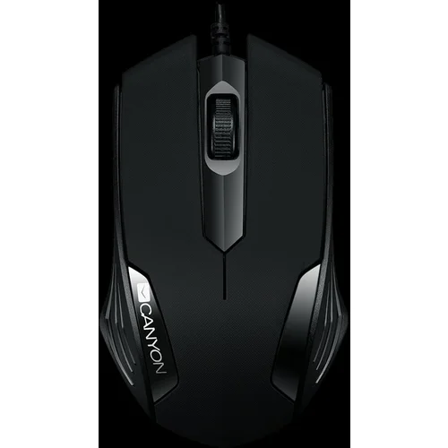 Canyon CM-02 wired optical Mouse with 3 buttons DPI 1000 Black cable length 1.25m 120*70*35mm