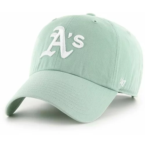 47 Brand Bombažna bejzbolska kapa MLB Oakland Athletics zelena barva