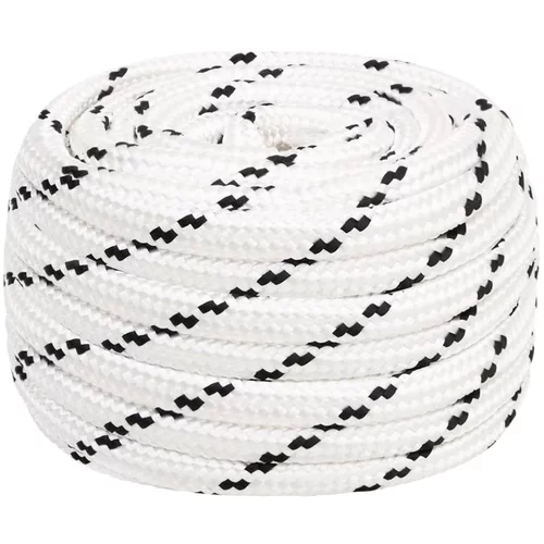 vidaXL Pletena vrv za čoln bela 16 mm x 50 m poliester
