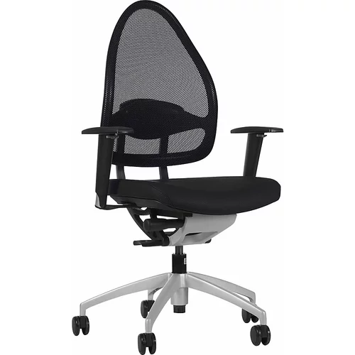 Top Star Vrtljivi pisarniški stol sodobne oblike, z mrežastim naslonjalom, naslonjalo za hrbet 550 mm, črn